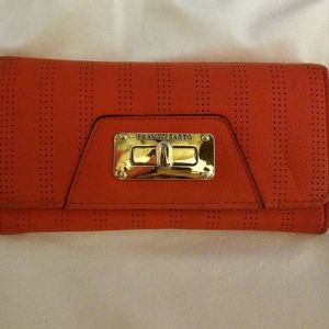 Franco Sarto Orange Wallet with gold snap